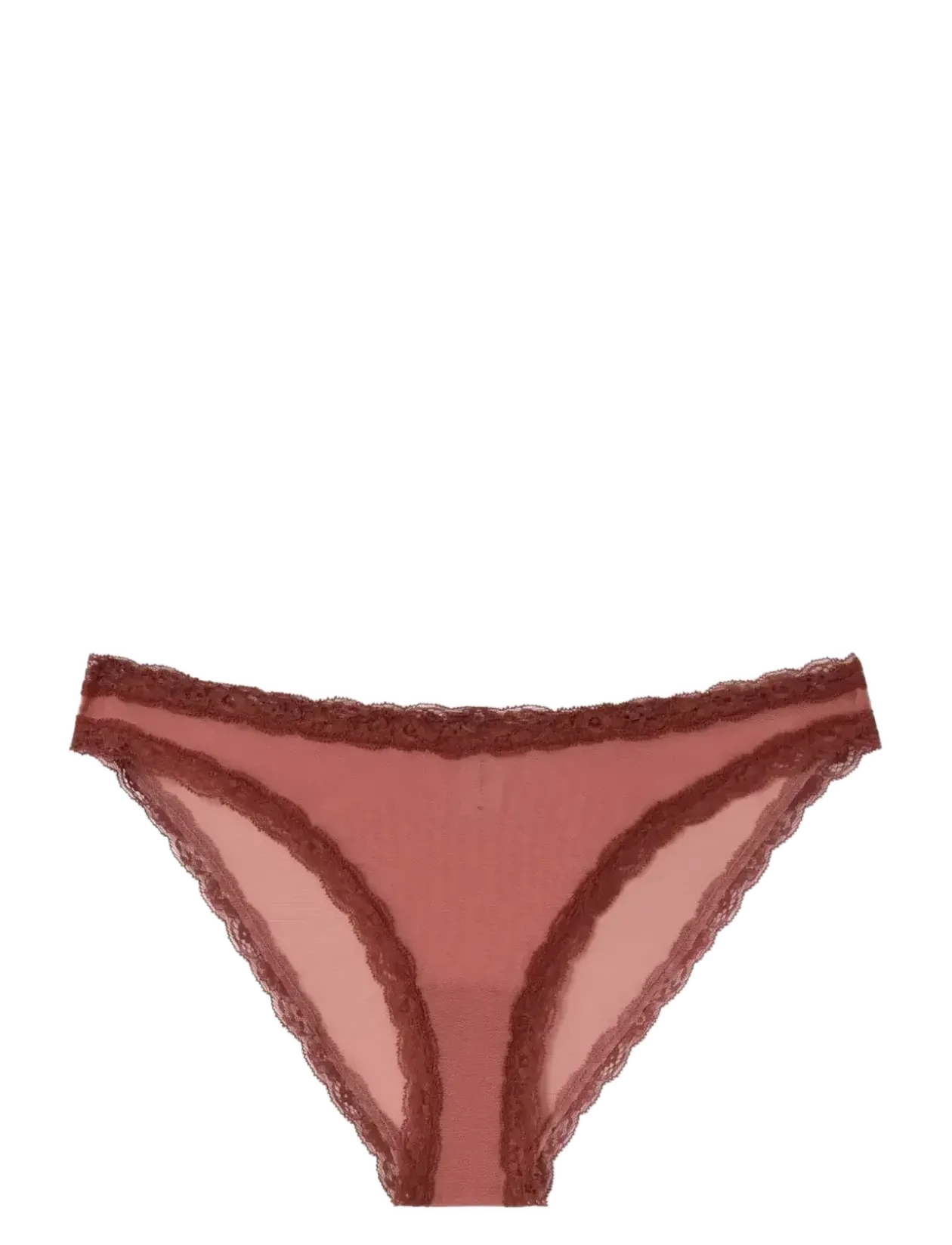 Mesh Lace Trim Bikini Briefs - Briefs