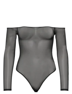 Mesh Off-Shoulder Bodysuit - Bodies & slips