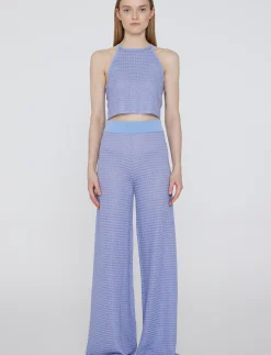 Metallic Knit Pants - Bukser med lige ben