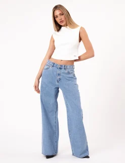 95 MID SUPER BAGGY GIGI MID BLUE - Brede jeans