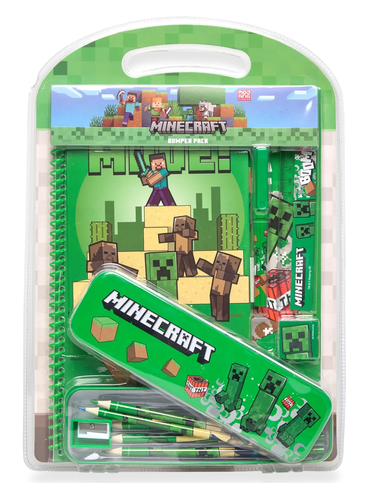 MINECRAFT, bumpersæt med metalkasse, notesbog - Kalendere & Notesbøger