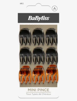 Mini jaw clips 9 pcs black/brown - Hårklemmer
