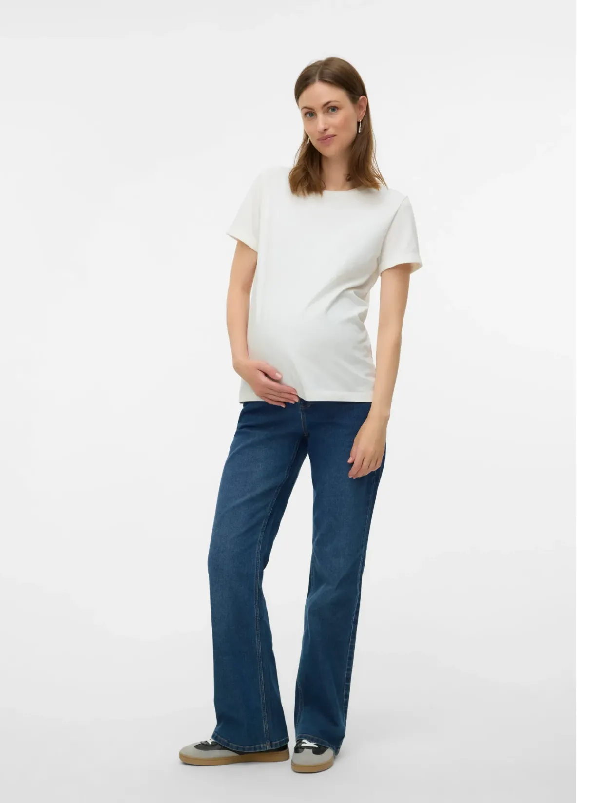 MLEDINA FLARED DB JEANS NOOS - Straight jeans