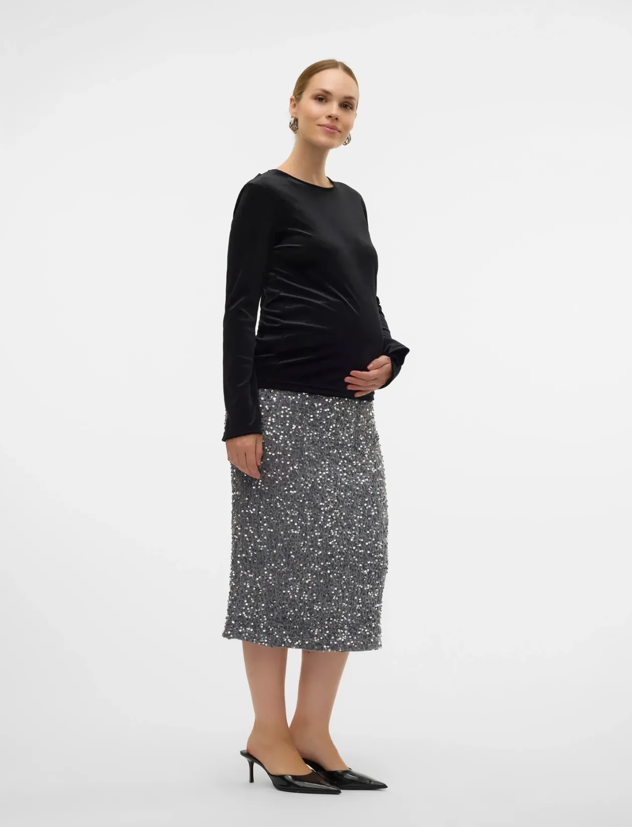 MLGLITTER JRS SKIRT HW - Pencil skirts