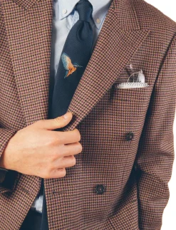 Navy Kingfisher Silk Tie - Slips