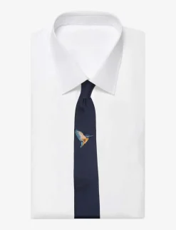 Navy Kingfisher Silk Tie - Slips