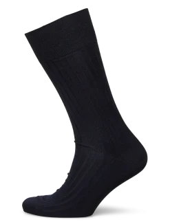 Navy Ribbed Socks - Sokker