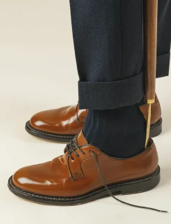 Navy Ribbed Socks - Sokker