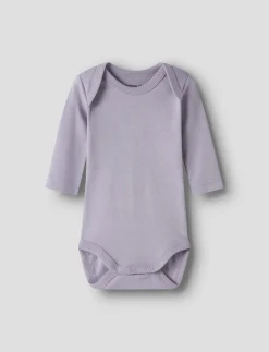 NBFBODY 3P LS LILAC MARBLE DEER NOOS - Langærmede bodyer