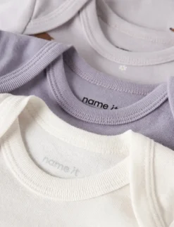 NBFBODY 3P LS LILAC MARBLE DEER NOOS - Langærmede bodyer