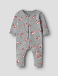 NBMNIGHTSUIT 2P ZIP FF FIRETRUCK NOOS - One-sie