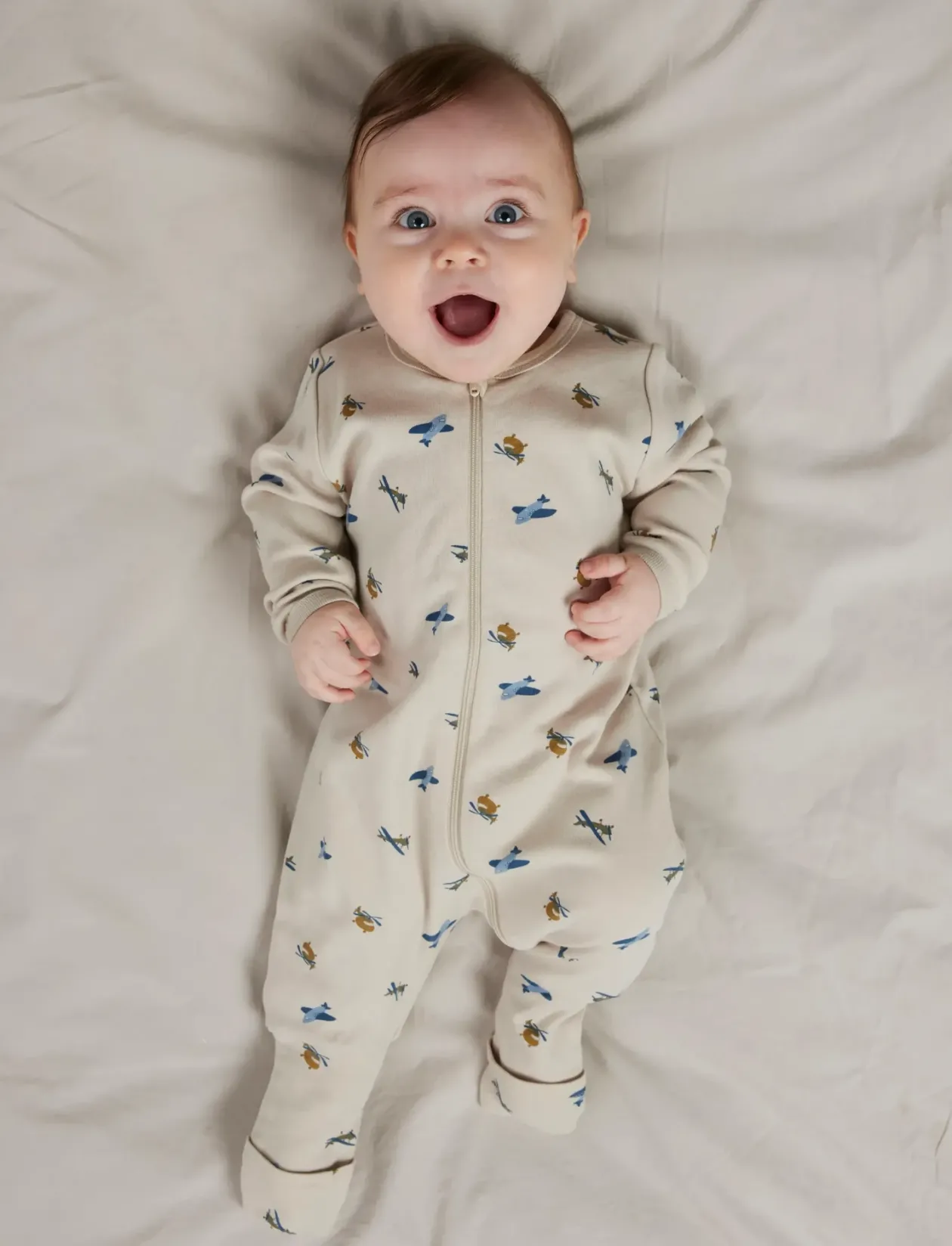 NBMNIGHTSUIT ZIP FF AIRPLANE NOOS - One-sie