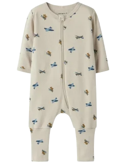 NBMNIGHTSUIT ZIP FF AIRPLANE NOOS - One-sie