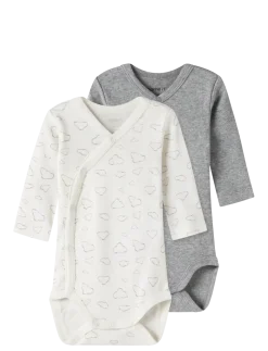 NBNBODY 2P LS WRAP CLOUD NOOS - Langærmede bodyer