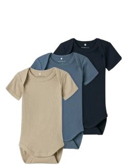 NBNBODY 3P SS SOLID RIB NOOS - Kortærmede bodyer
