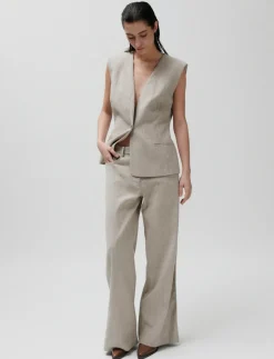 2ND Juell - Striped Linen Blend - Vatterede veste