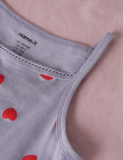 NKFSTRAP TOP 2P LAVENDER HEARTS NOOS - Overdele