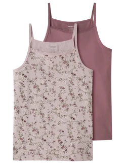 NKFSTRAP TOP 2P VIOLETFLOWER NOOS - Overdele
