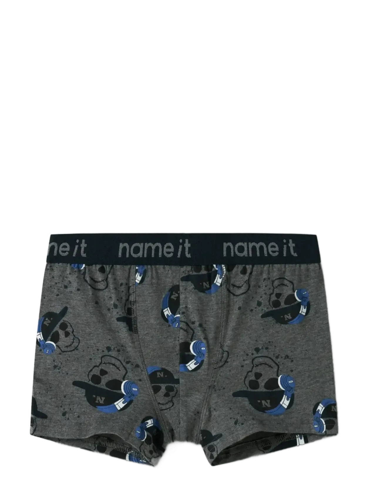 NKMBOXER 3P DARK GREY MEL SKULL NOOS - Underbukser