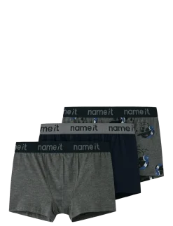 NKMBOXER 3P DARK GREY MEL SKULL NOOS - Underbukser
