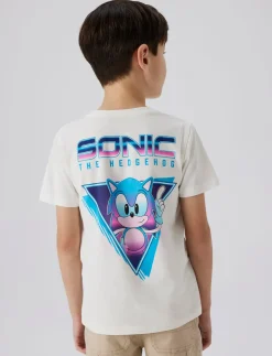 NKMMARCEL SONIC NREG SS TOP SKY - Kortærmede