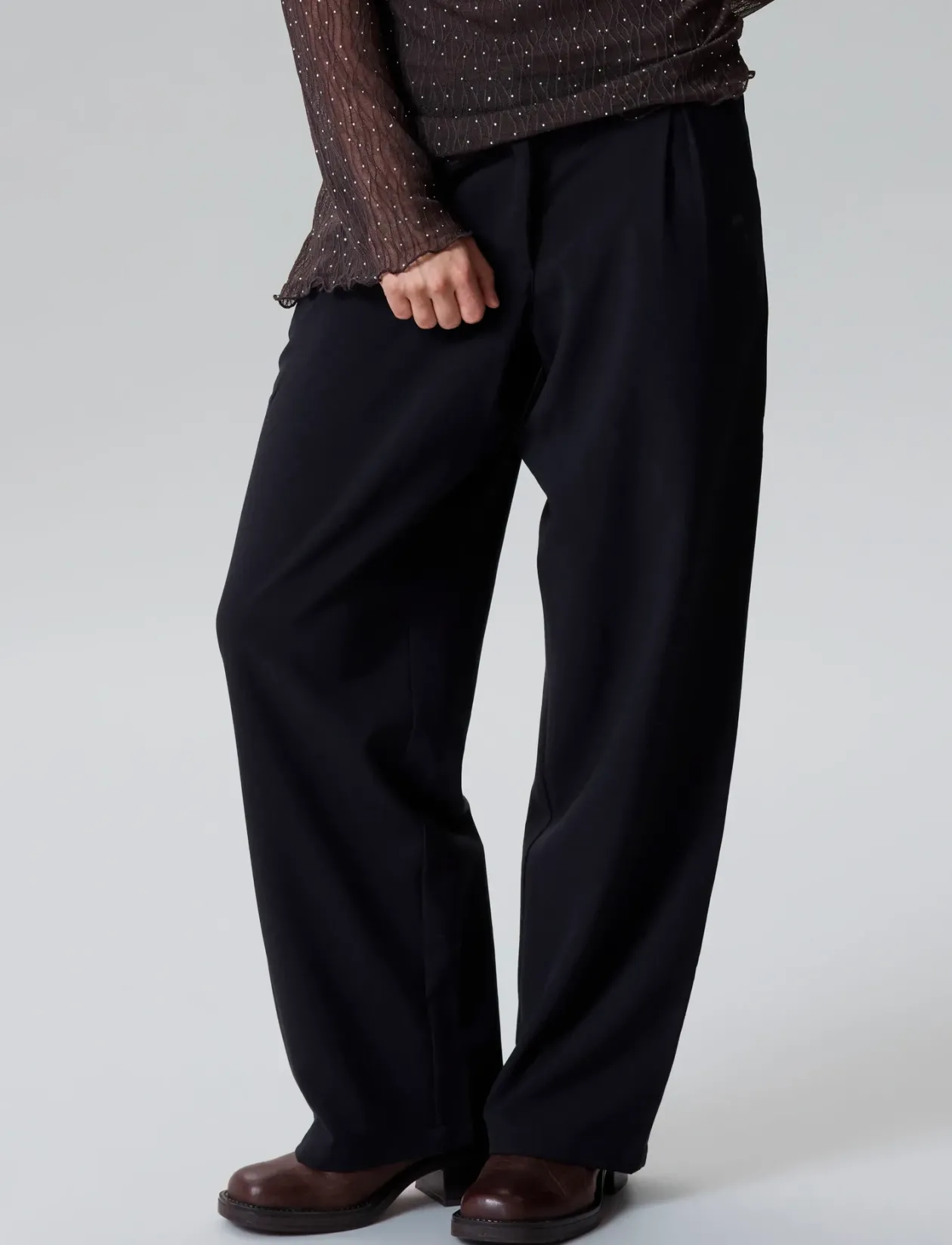 NLFLUIS NW PLEAT WIDE PANT NOOS - Bukser