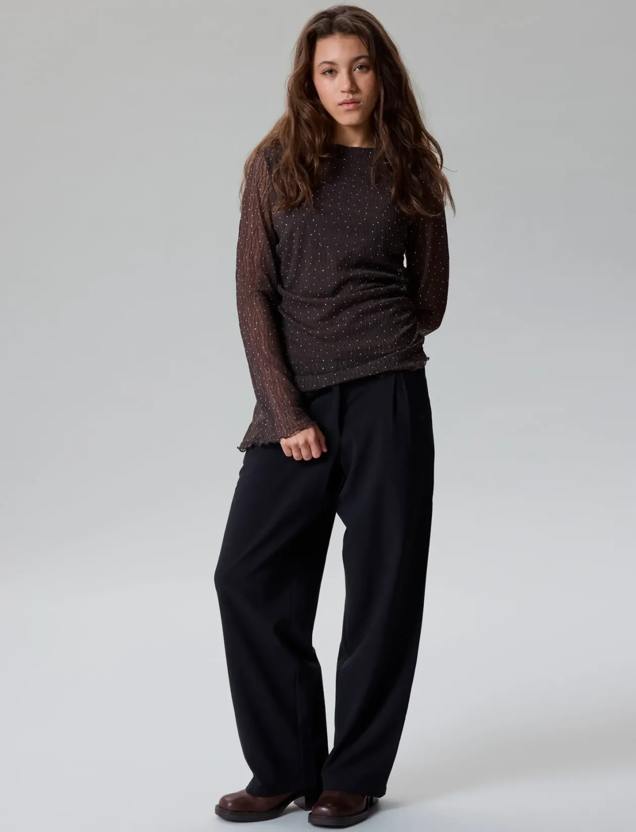 NLFLUIS NW PLEAT WIDE PANT NOOS - Bukser