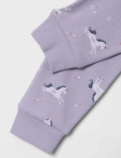 NMFNIGHTSET LAVENDER UNICORN RIB NOOS - Sæt