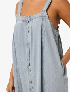NMKATRI OREGON S/L DENIM DRESS BS006LB - Midi kjoler