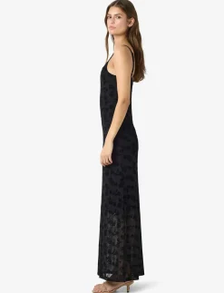 NMLOUISE MESH FLOCK LONG DRESS JRS - Maxikjoler