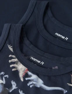 NMMTANK TOP 2P NAVY DINO NOOS - Ærmeløse
