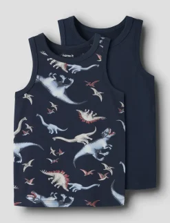 NMMTANK TOP 2P NAVY DINO NOOS - Ærmeløse