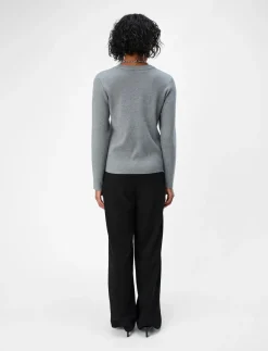 OBJESTER SLI L/S KNIT PULLOVER NOOS - Strik