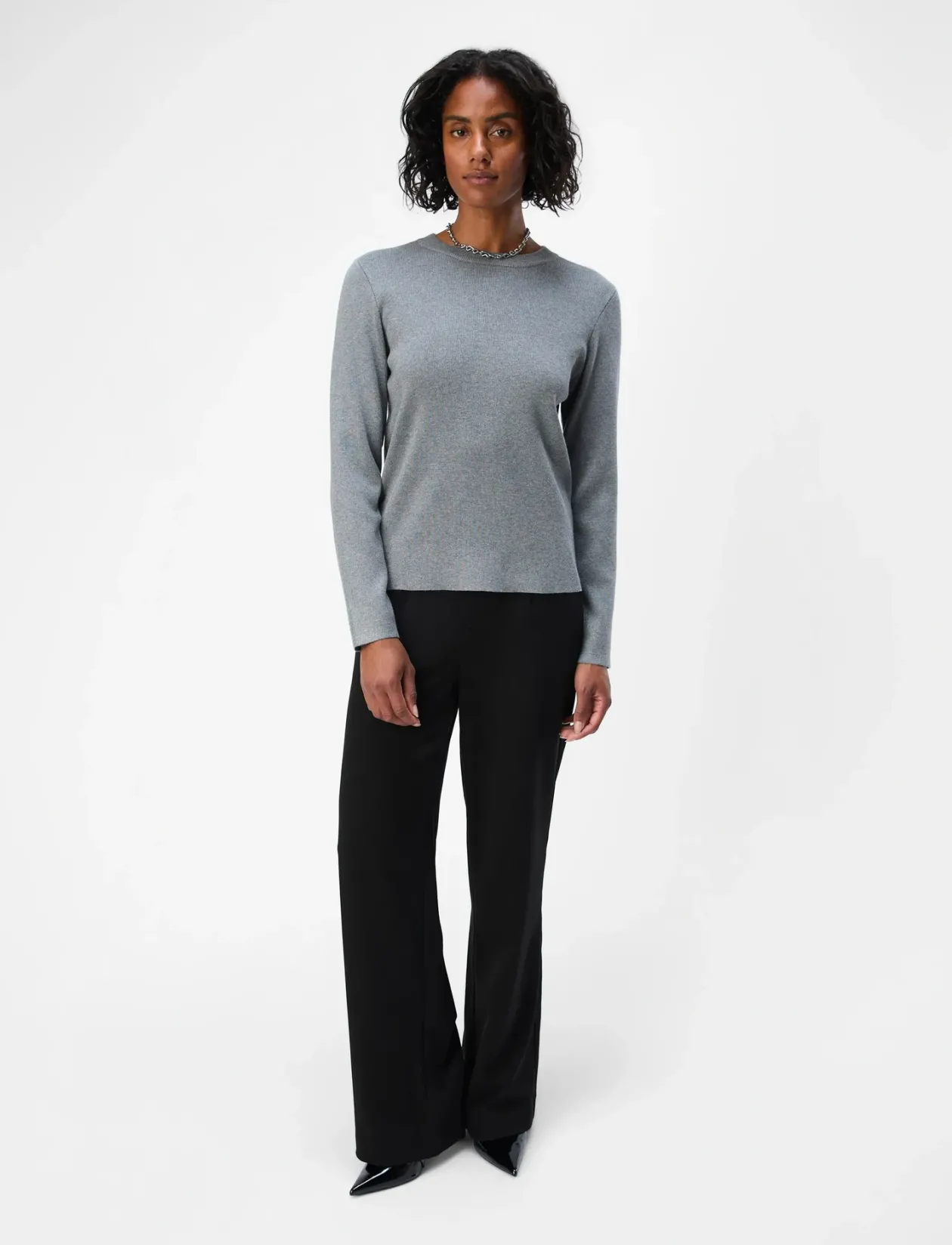 OBJESTER SLI L/S KNIT PULLOVER NOOS - Strik