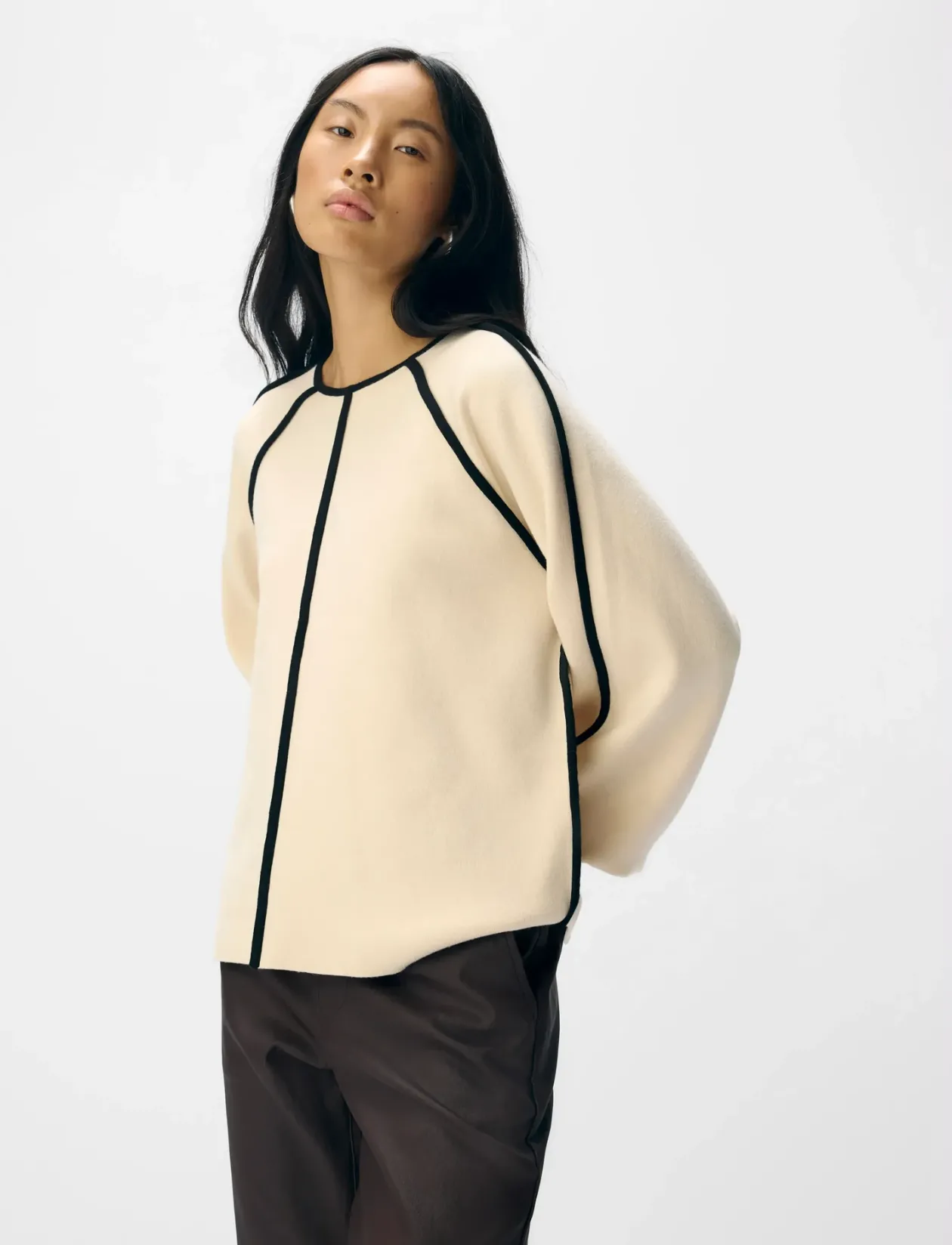 OBJREYNARD LS LO CONTRAST PULLOVER DIV - Sweatshirts
