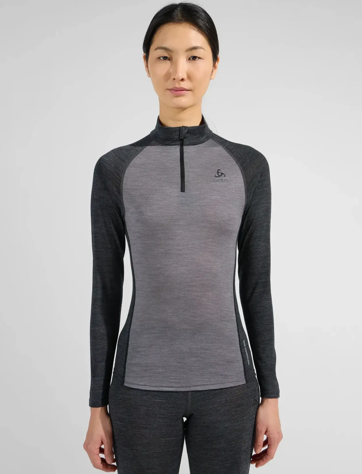 Odlo Natural Performance Pw 150 Bl Top Turtle Neck L/S Half Zip - Termoundertrøjer