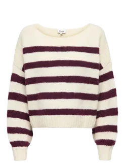 OLMAYA LIFE L/S BOATNECK PULL KNT - Strik