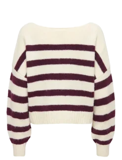 OLMAYA LIFE L/S BOATNECK PULL KNT - Strik