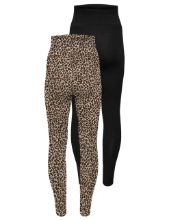OLMLOVELY LIFE NEW LEG 2PCK AOP JRS NOOS - Leggings & Tights