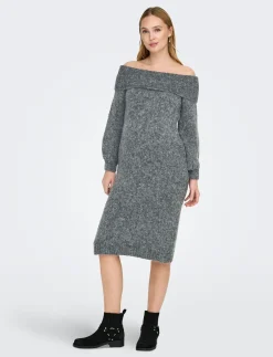 OLMMARIE LS OFF SHOULDER DRESS KNT - Strikkjoler