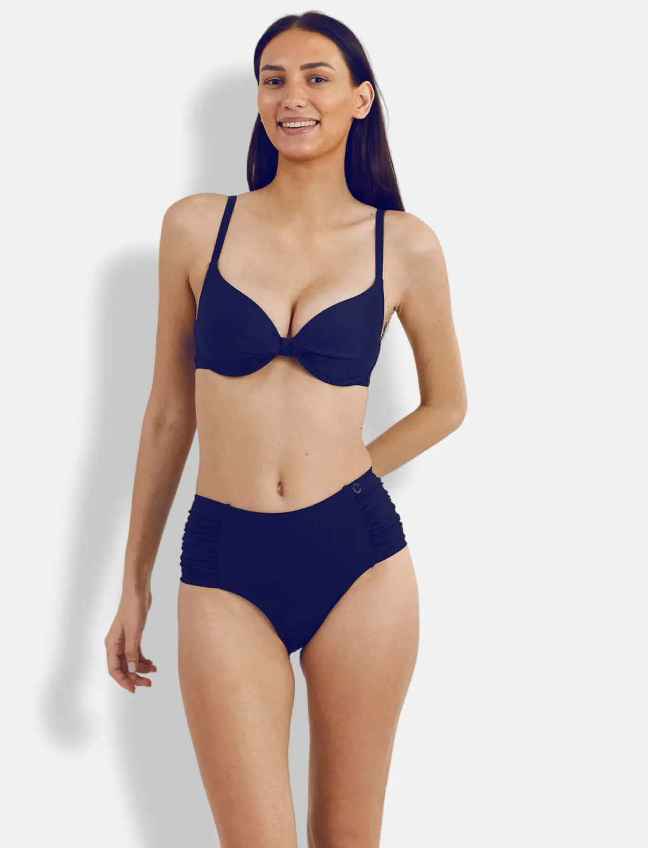 Olympia Solid Btm - Højtaljede bikinitrusser