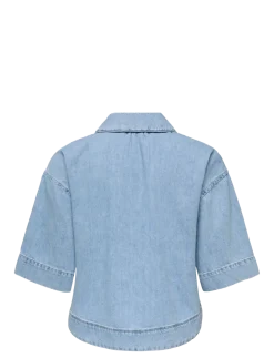ONLCLEO LIFE SS CROP DNM SHIRT PIM NOOS - Denimskjorter