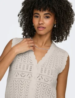 ONLIRINA V-NECK BUTTON VEST KNT NOOS - Strikveste