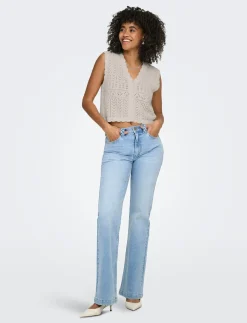 ONLIRINA V-NECK BUTTON VEST KNT NOOS - Strikveste