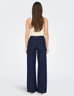 ONLMADELINE BUTTON HW WIDE DNM GUA - Brede jeans