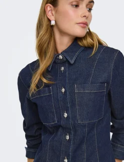 ONLROSIE L/S FITTED DNM JACKET GUA - Denimjakker