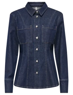 ONLROSIE L/S FITTED DNM JACKET GUA - Denimjakker