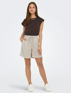 ONLSIESTA MW PULL-UP LIN BL SHORTS NOOS - Casual shorts