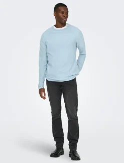 ONSAPOLLO REG LS STRUC CREW KNIT - Rund hals