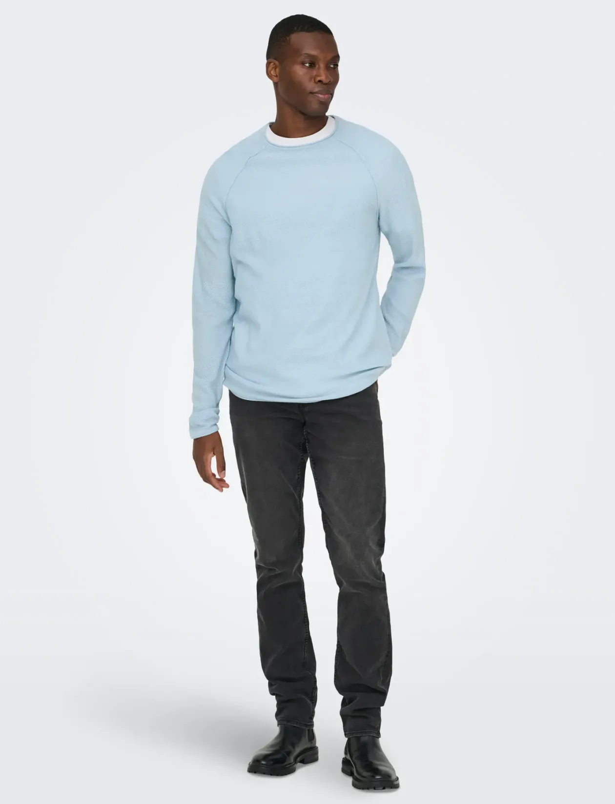ONSAPOLLO REG LS STRUC CREW KNIT - Rund hals